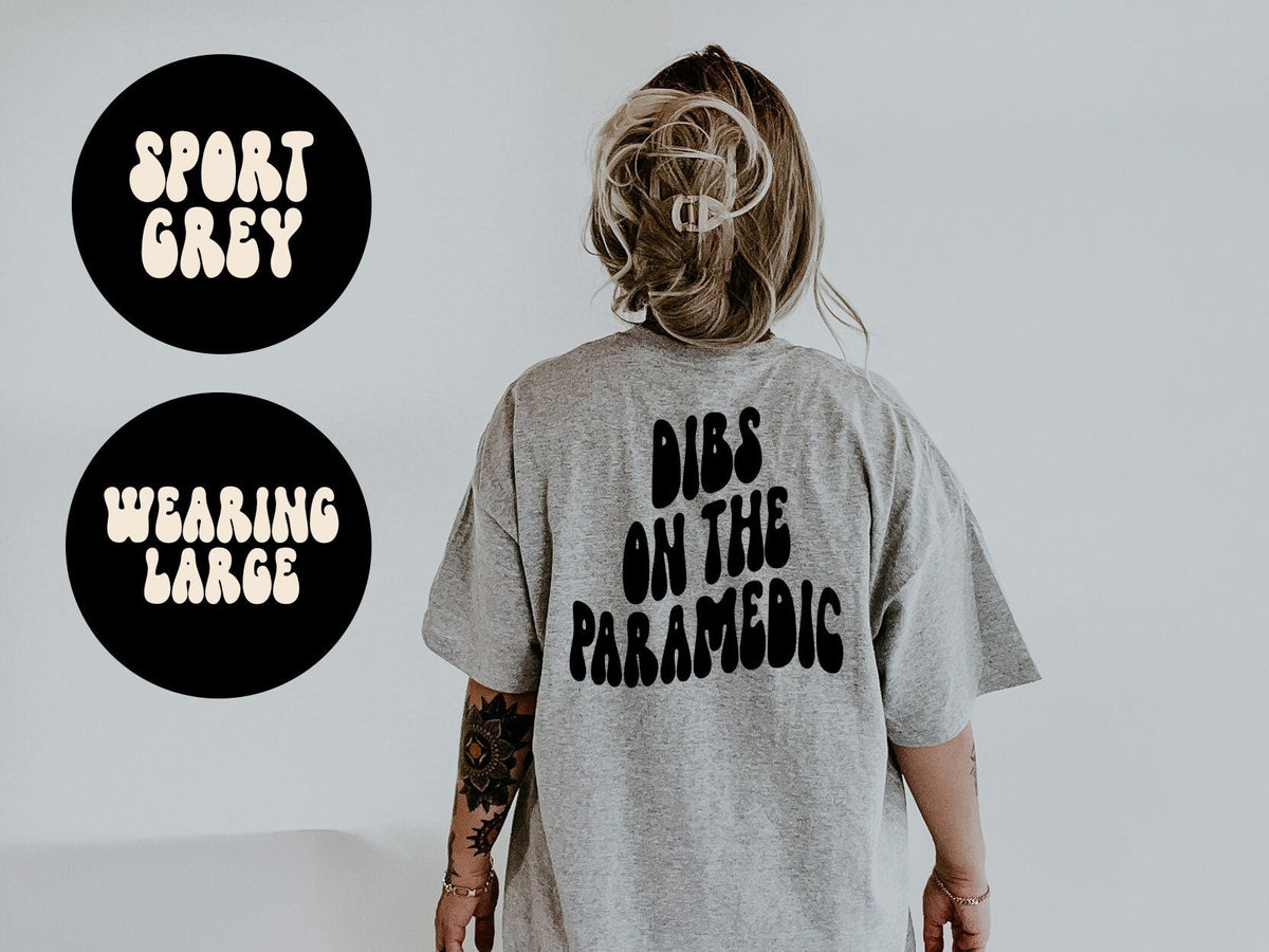 Paramedic Wife Husband Wedding Engagement Anniversary BACK PRINT Shirt Gifts Tshirt Tees TShirt Unisex Funny Graphic Tee – Warm & Stylish · High-Quality Print