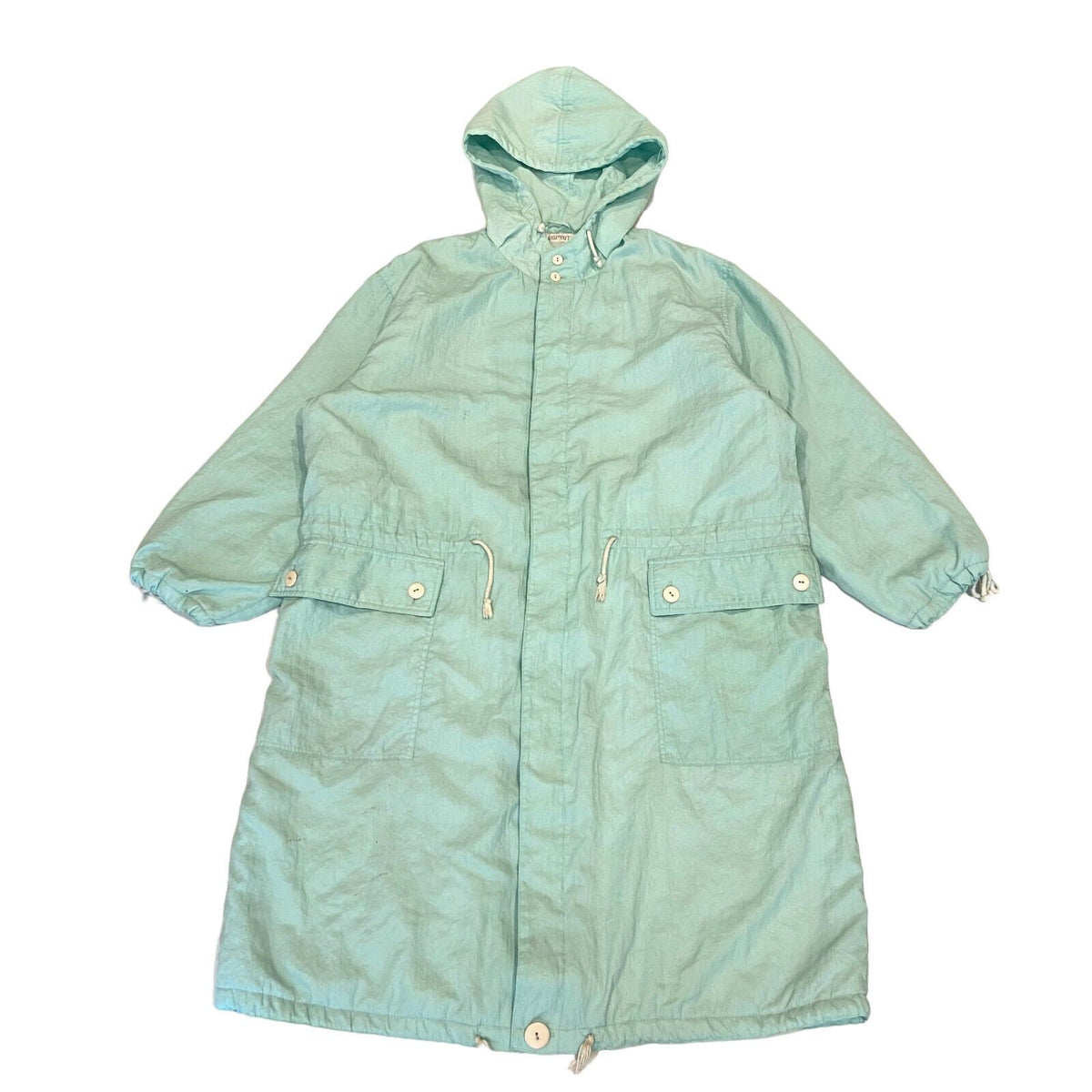 Esprit Long Quilted Hoodie Coat Vintage High End Luxury Designer Mint Green Hoodie – Aesthetic Look · Perfect For Daily Wear