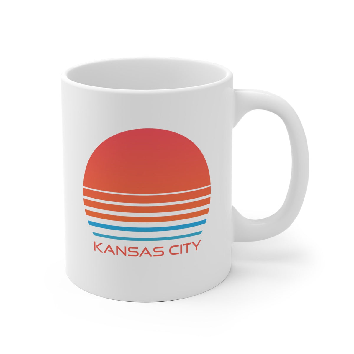 Kansas City Missouri Mug Retro 80s Ceramic Kansas City Mug Personalization Available Graphic Tee – Soft Feel · Trending Graphic Apparel