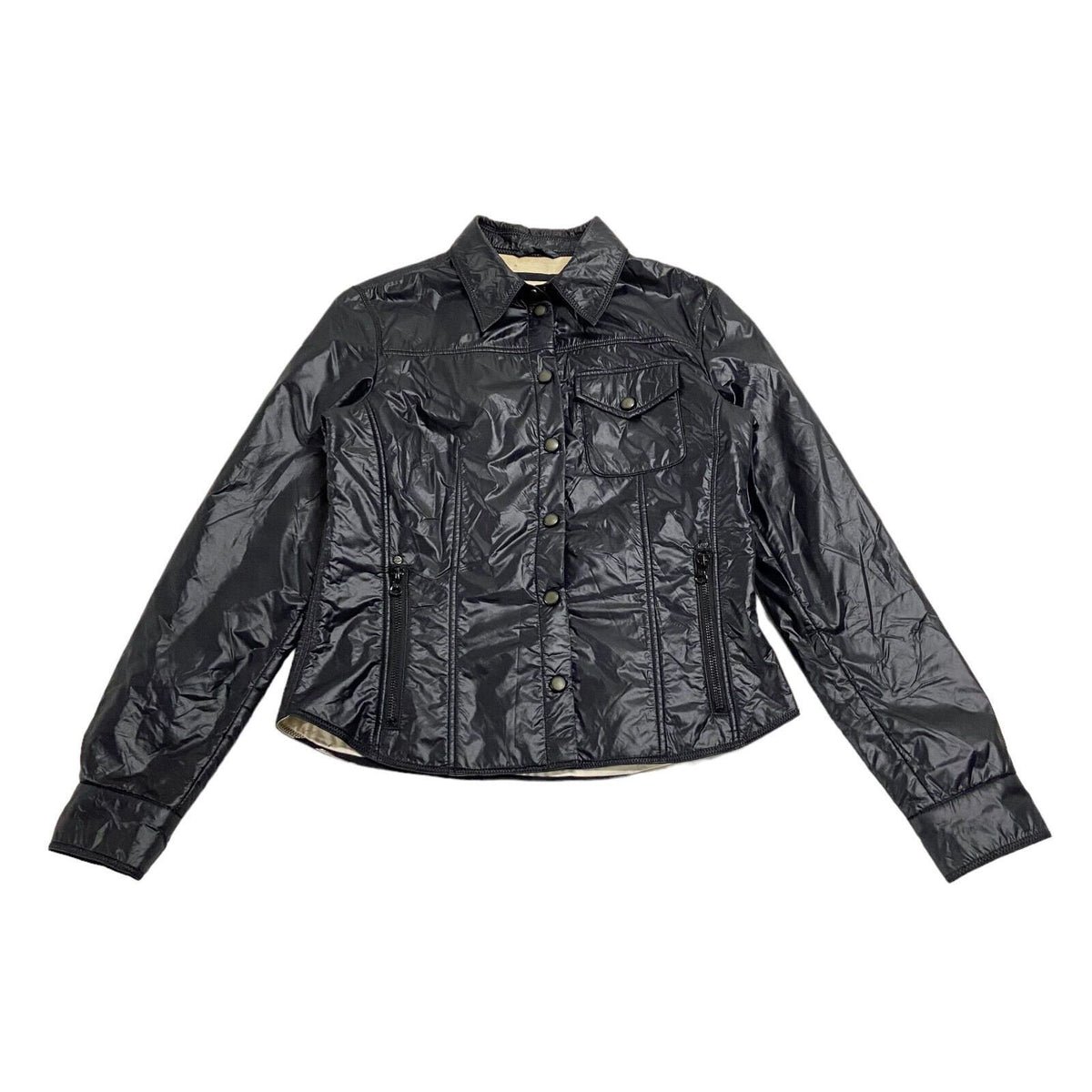 313 Women39s Quilted Nylon Jacket Vintage Designer Popper Fastening Black VTG Graphic Tee – Warm & Stylish · Great Gift For Fans
