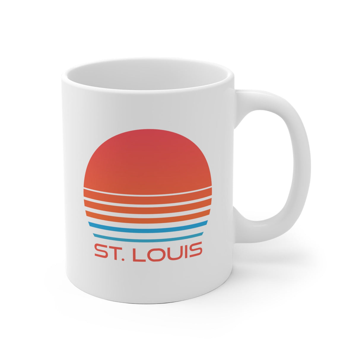 St Louis Missouri Mug Retro 80s Ceramic St Louis Mug Personalization Available Graphic Tee – Feel-Good Design · Great Gift For Fans