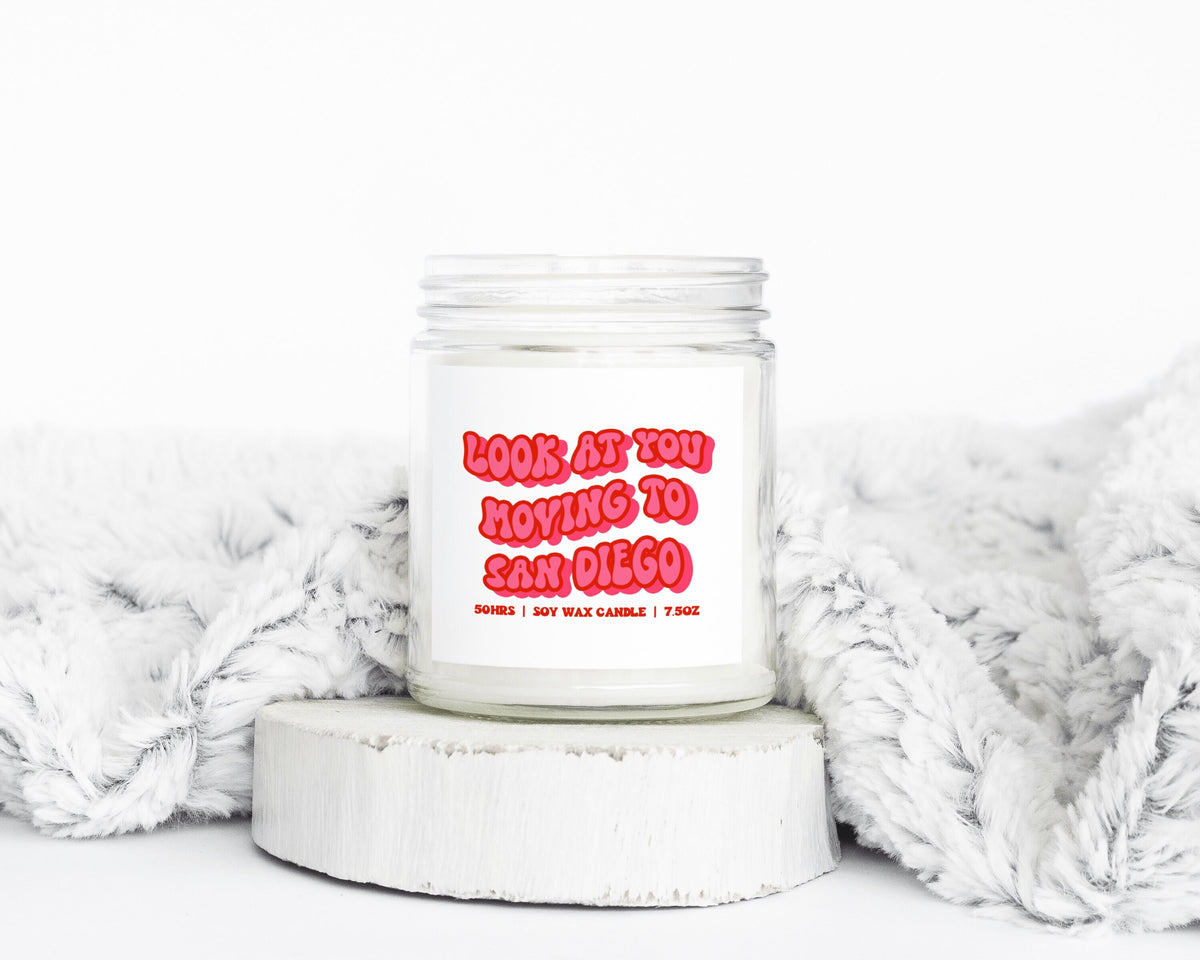 San Diego Moving Away Gifts Funny Candle Housewarming Soy Wax Scented Decor Graphic Tee – Bold Style · High-Quality Print