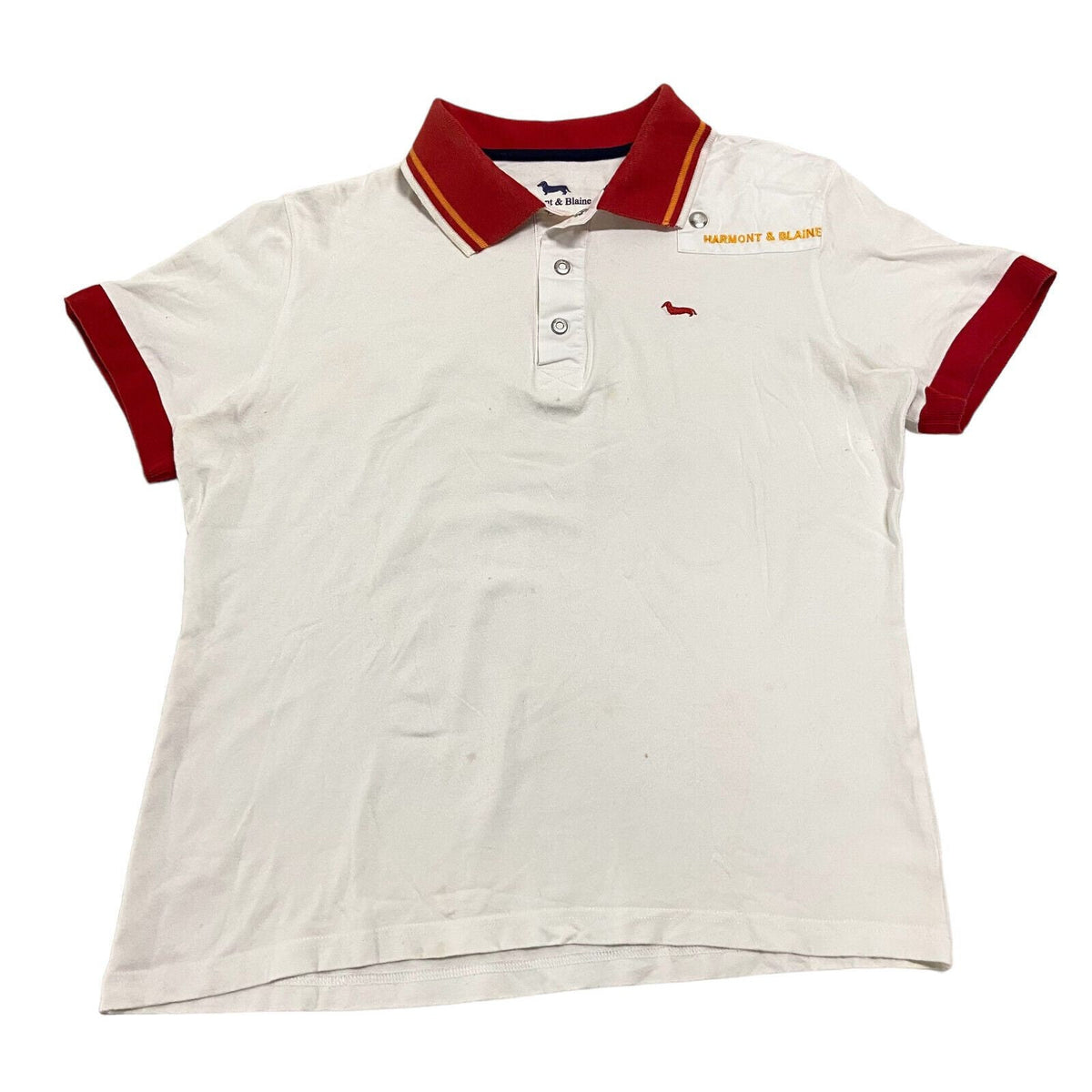 Harmont Blaine Stretchy Polo Shirt Vintage High End Designer Top White VTG Graphic Tee – Soft Feel · Trending Graphic Apparel