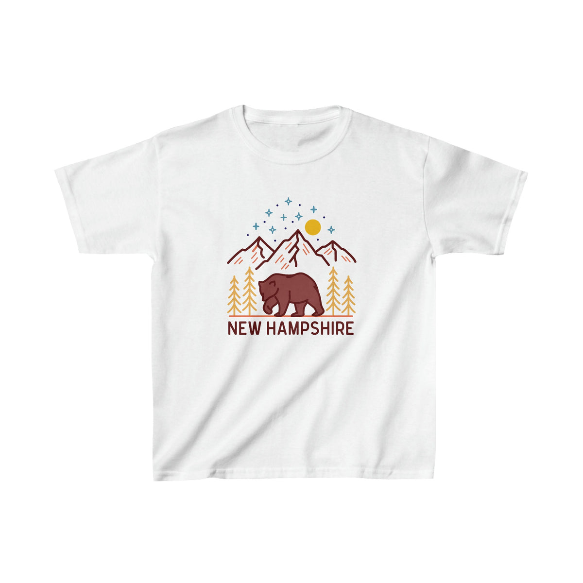 New Hampshire Youth Shirt Retro Mountain New Hampshire Kid39s TShirt Personalization Available Graphic Tee – Premium Graphic · High-Quality Print