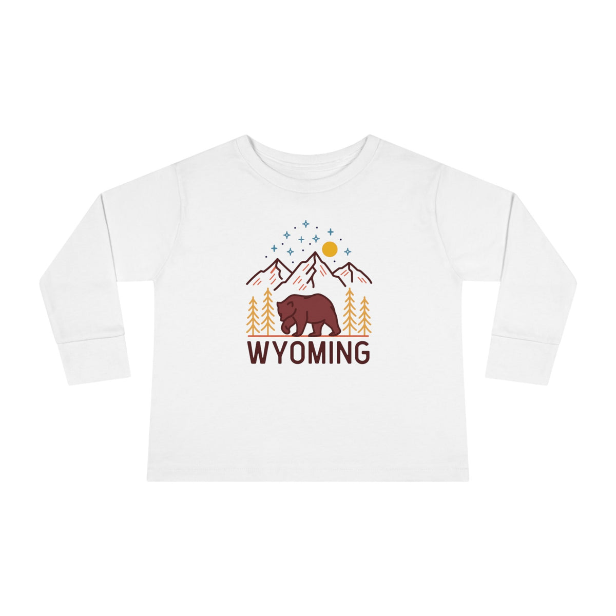 Wyoming Toddler Long Sleeve Shirt Retro Unisex Toddler Wyoming T Shirt Personalization Available Graphic Tee – Aesthetic Look · Trending Graphic Apparel