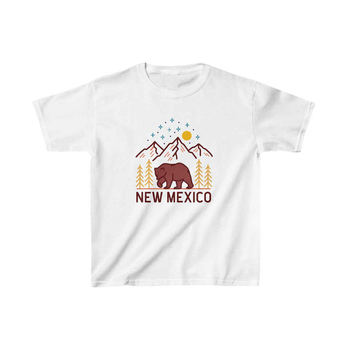 New Mexico Youth Shirt Retro Mountain New Mexico Kid39s TShirt Personalization Available Graphic Tee – Cozy Vibes · Great Gift For Fans
