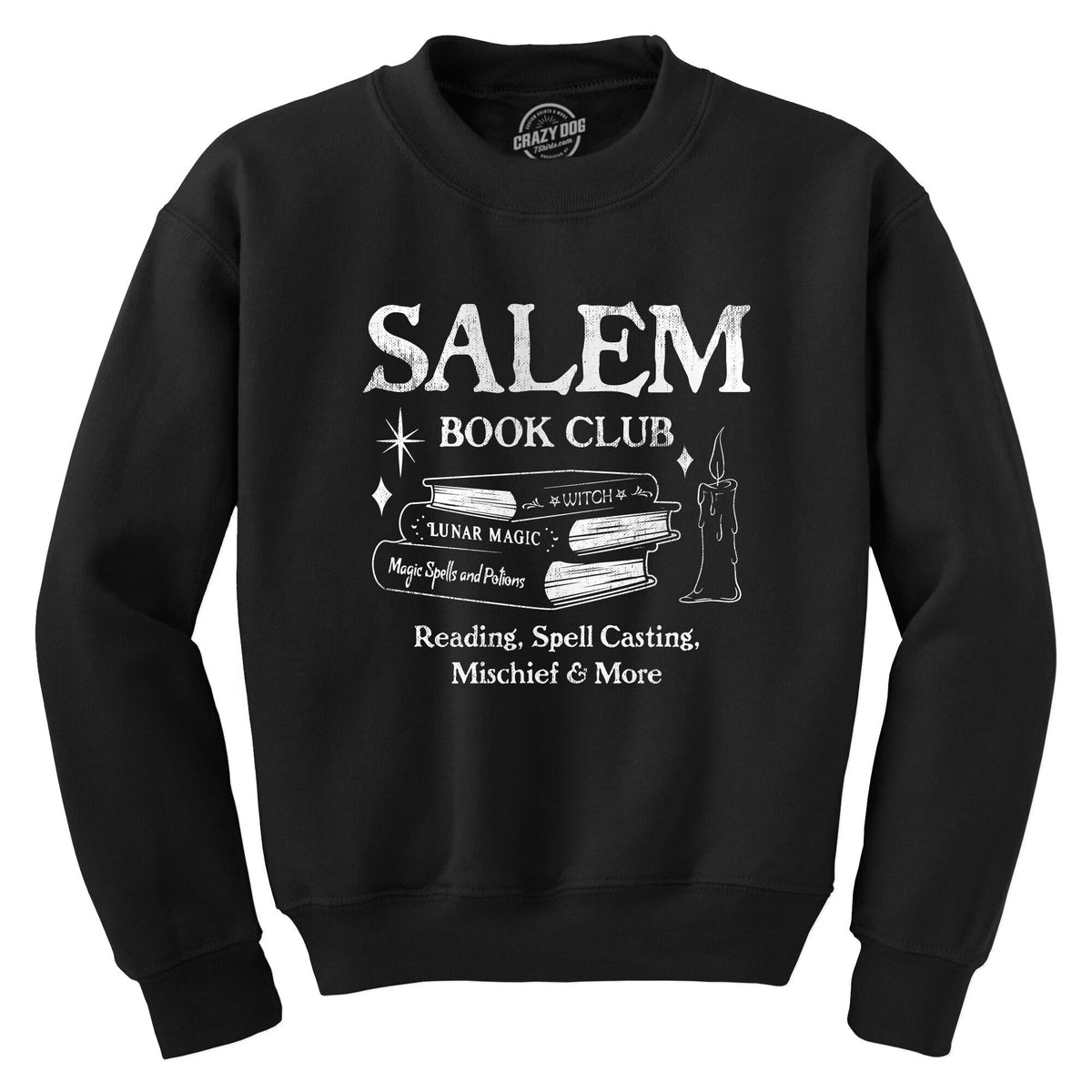 Salem Book Club Spell Books Halloween Crewnecks Witch Crewneck Witch Shirts Funny Sweatshirts Funny Halloween Shirts Vintage Witch Sweatshirt – Feel-Good Design · Great Gift For Fans
