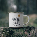 San Diego California Camp Mug Retro Enamel Campfire San Diego Mug Personalization Available Graphic Tee – Feel-Good Design · Perfect For Daily Wear