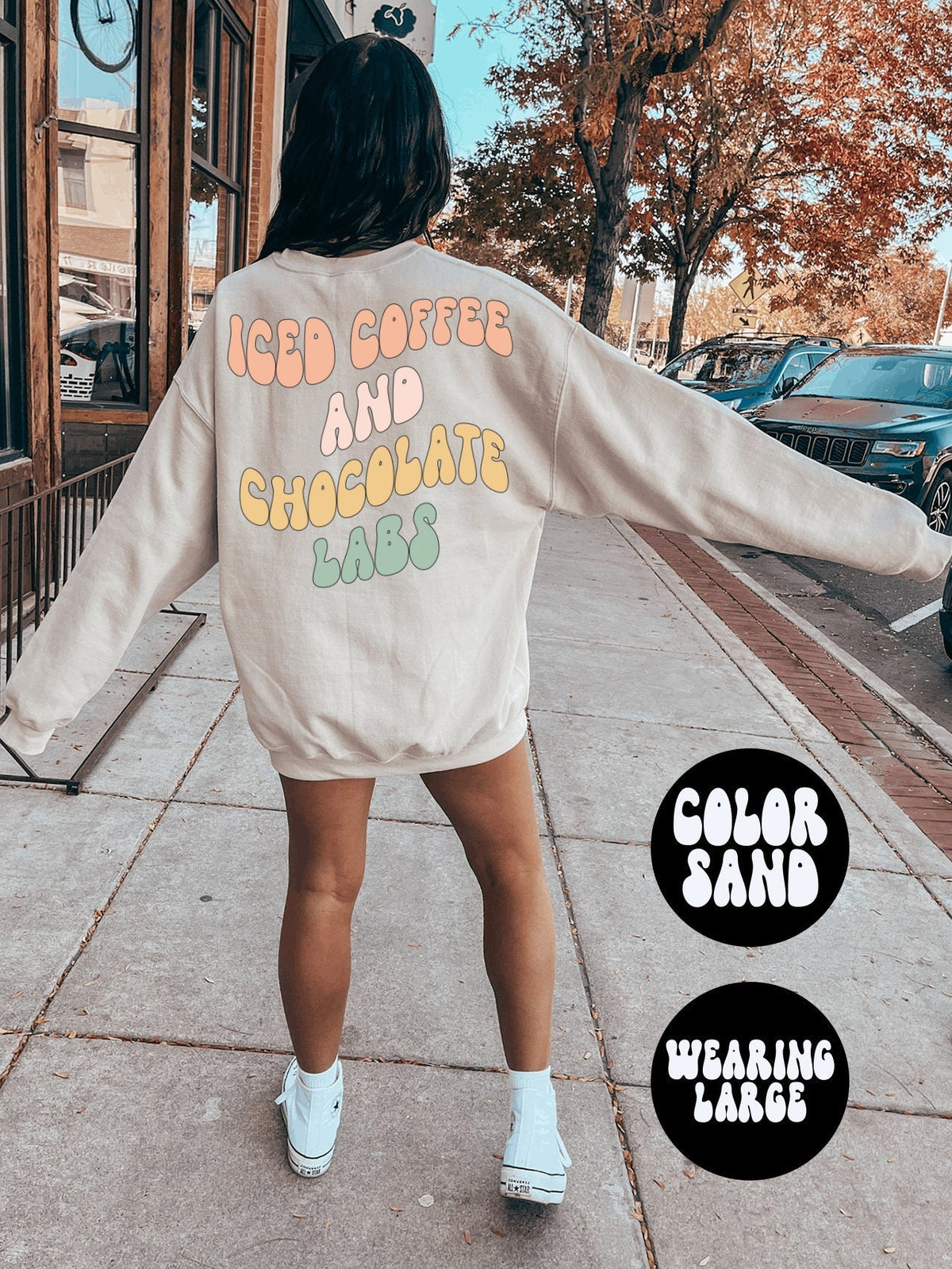 Chocolate Lab Dog Mom BACK PRINT Sweatshirt Gifts Funny Sweater Shirt Jumper Men Women Him Her Sweatshirt – Premium Graphic · Great Gift For Fans