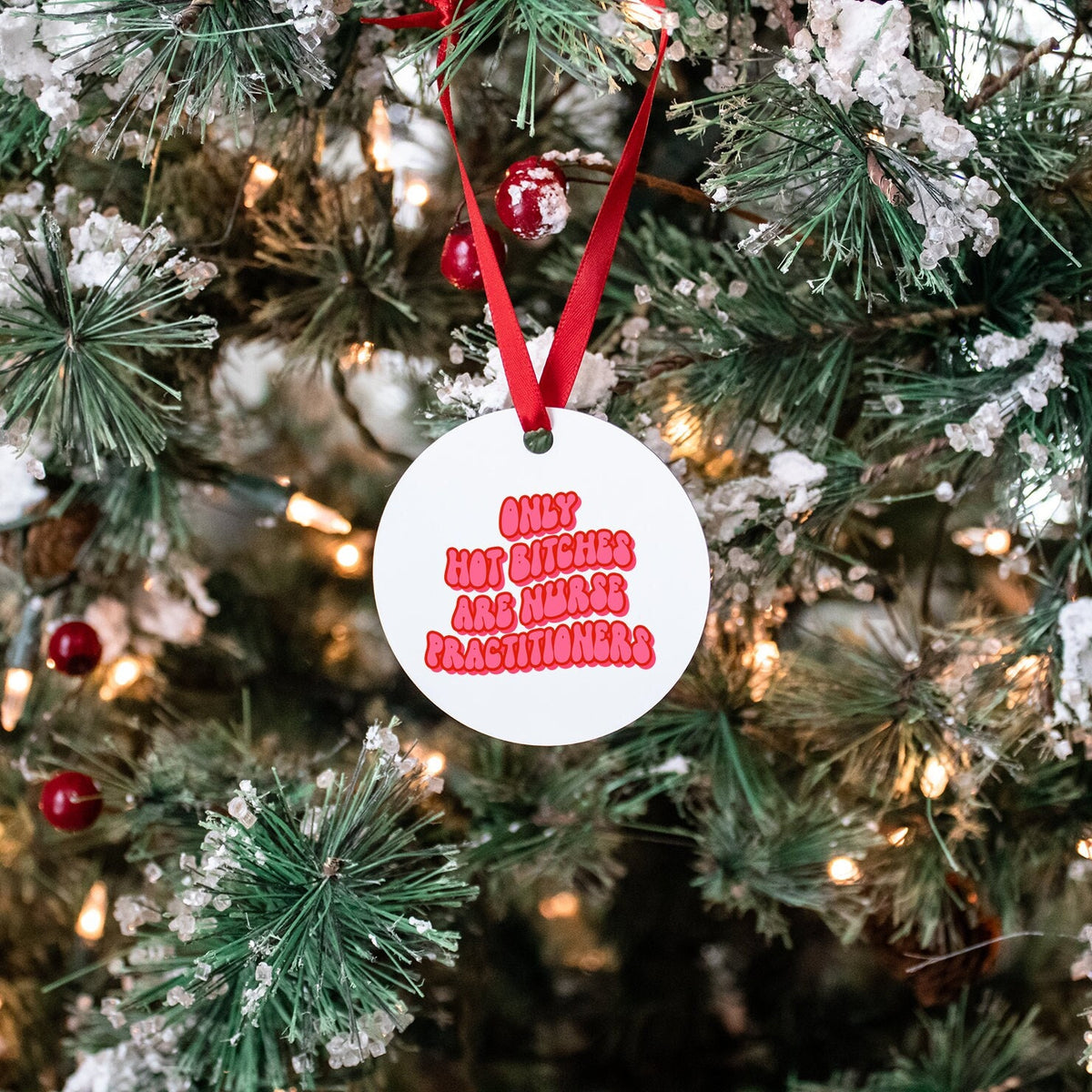 Nurse Practitioner NP Gifts Ornament Round Christmas Stocking Stuffer Graphic Tee – Aesthetic Look · Great Gift For Fans
