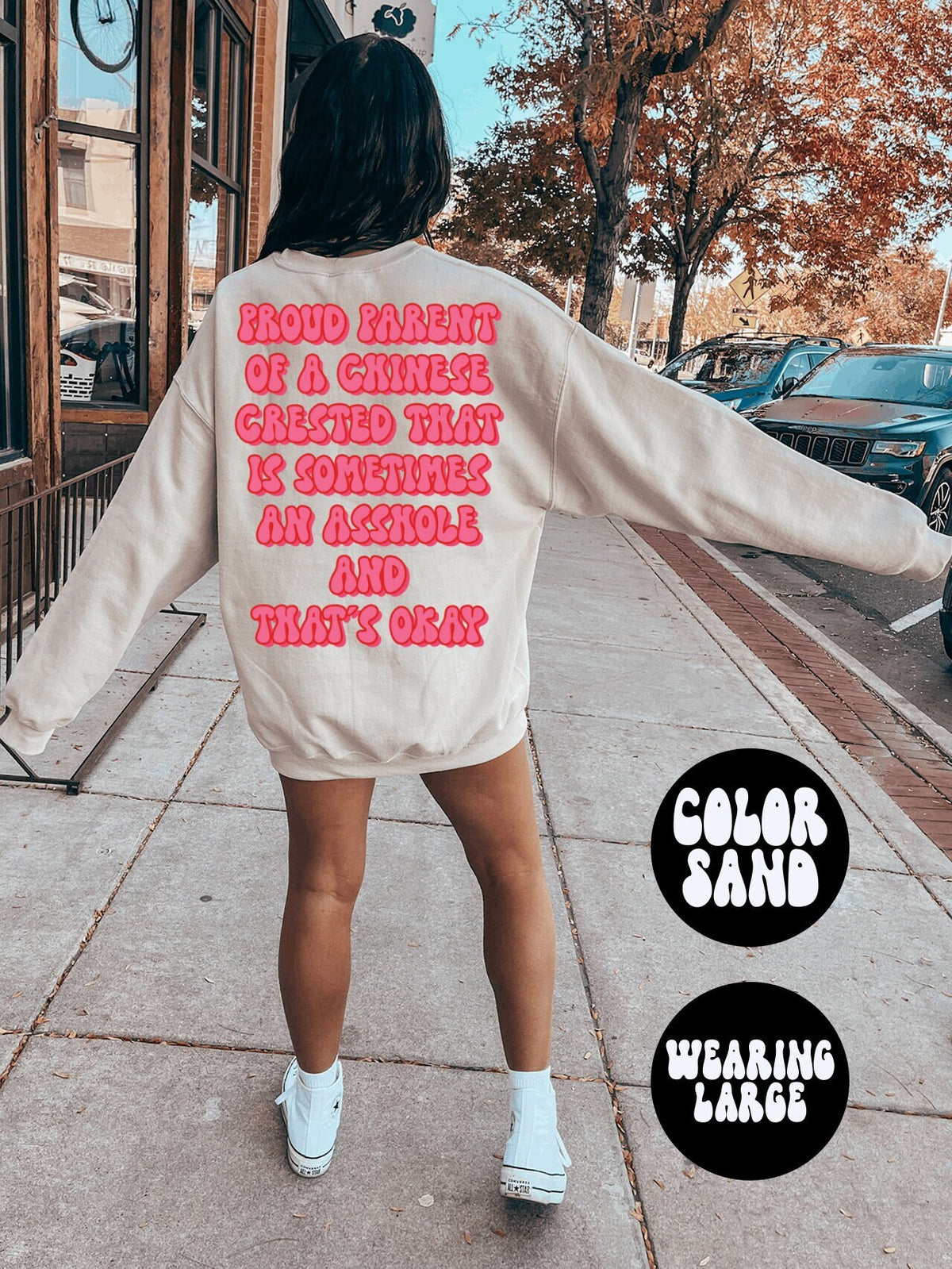 Chinese Crested Dog Mom BACK PRINT Sweatshirt Gifts Funny Sweater Shirt Jumper Men Women Him Her Sweatshirt – Easygoing Wear · Perfect For Daily Wear