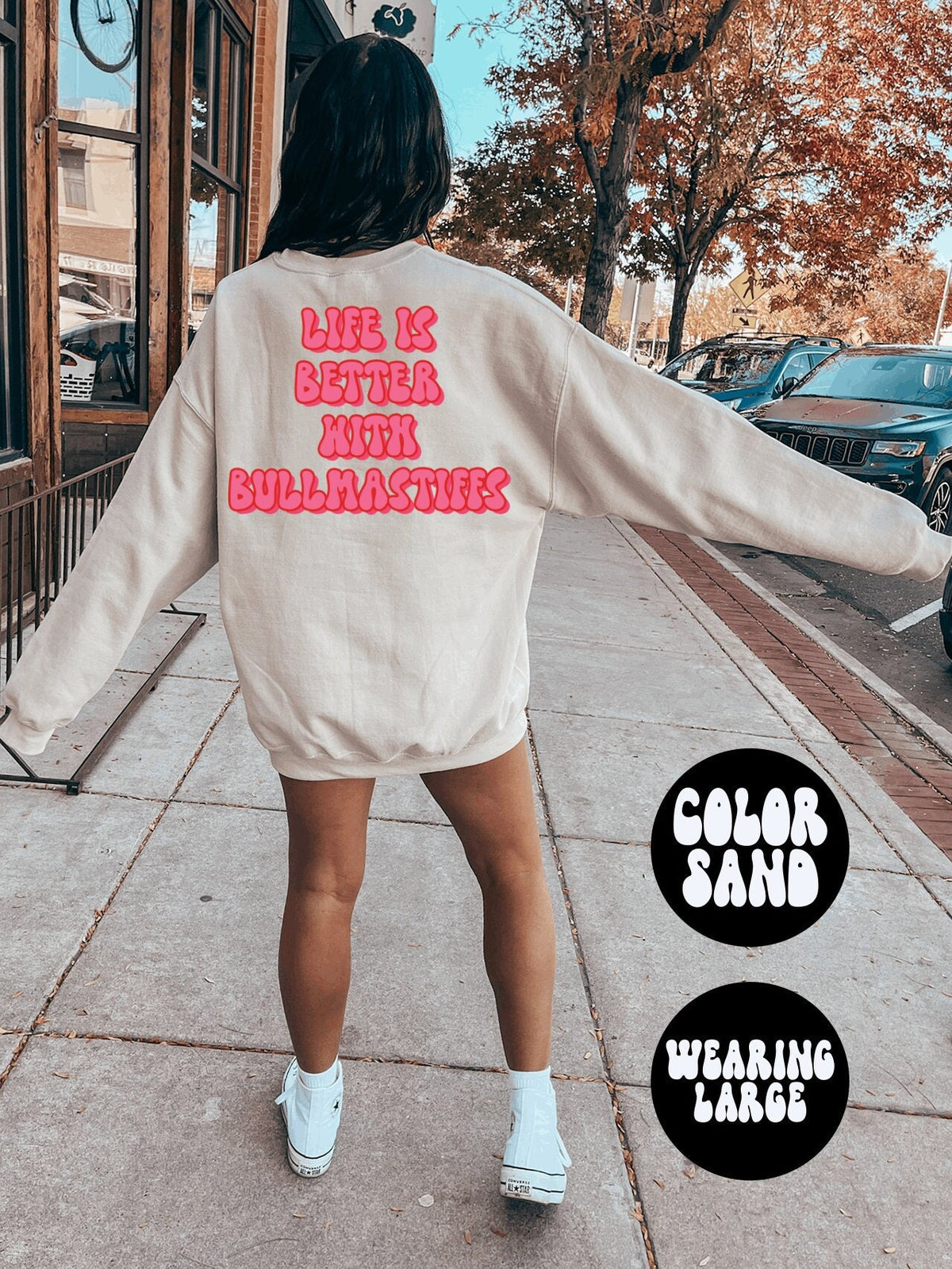 Bullmastiff Dog Mom BACK PRINT Sweatshirt Gifts Funny Sweater Shirt Jumper Men Women Him Her Sweatshirt – Feel-Good Design · Perfect For Daily Wear