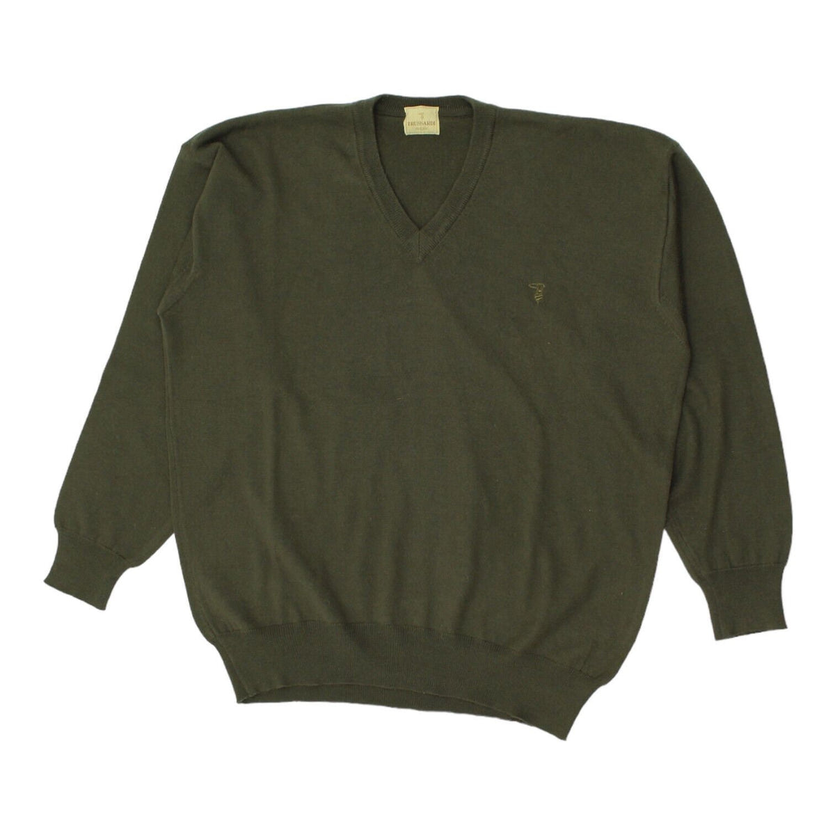 Trussardi Green Wool Knit V Neck Jumper Vintage High End Designer Sweater VTG Graphic Tee – Premium Graphic · Great Gift For Fans