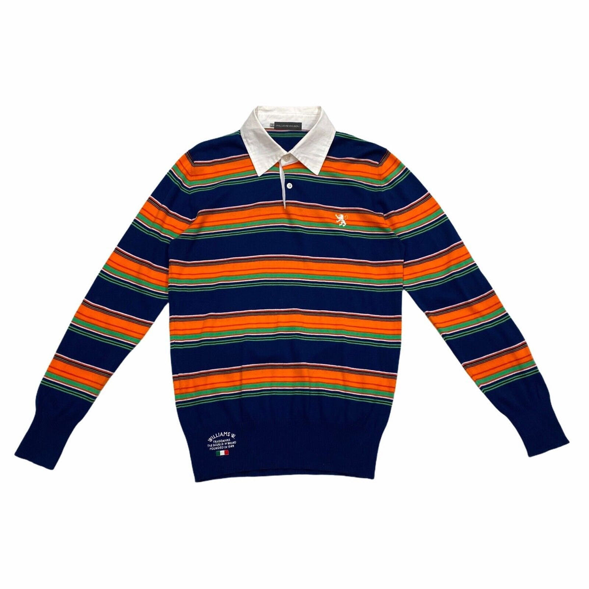 Williams Wilson Long Sleeve Striped Polo Shirt Vintage High End Designer VTG Graphic Tee – Soft Feel · Perfect For Daily Wear