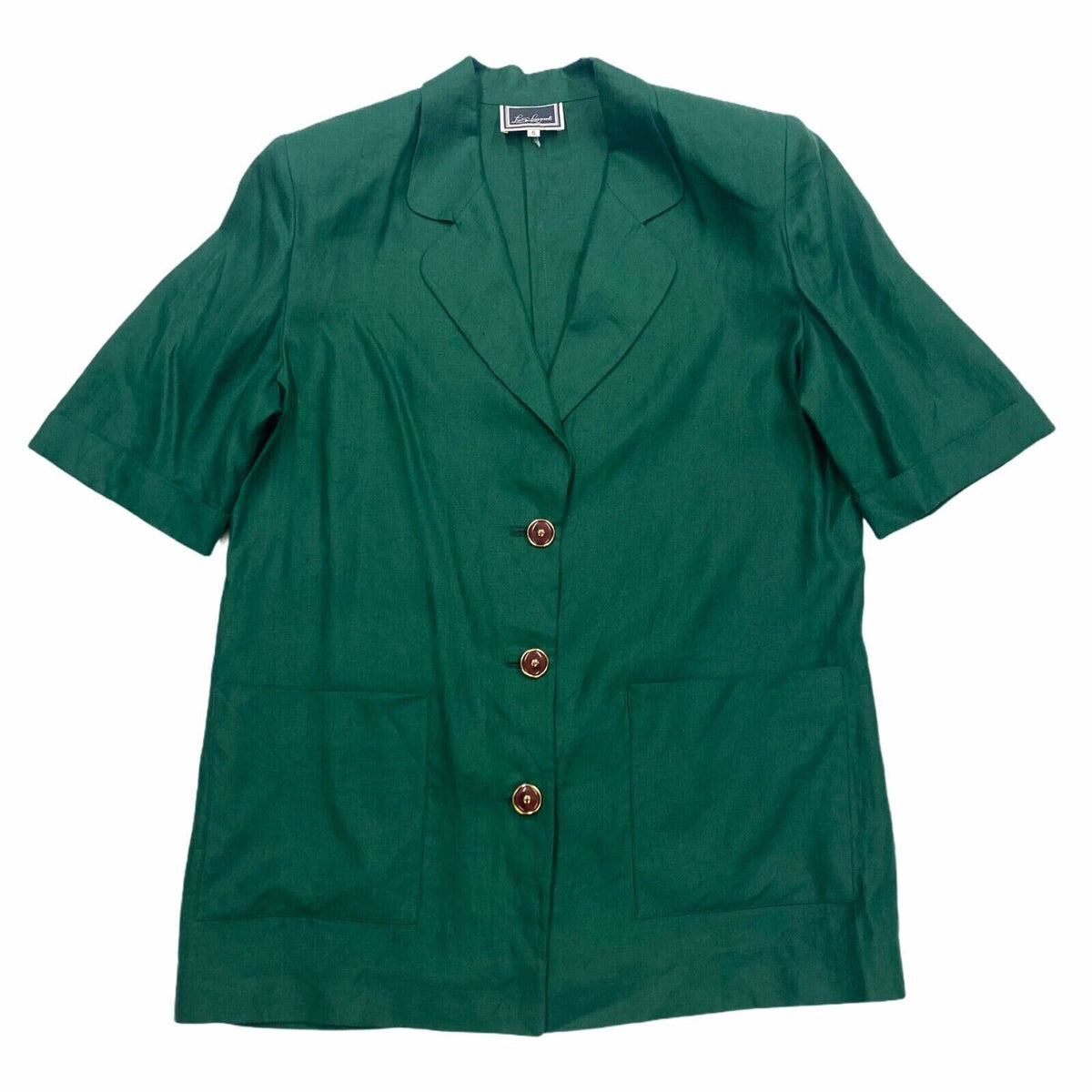 Luisa Spagnoli Women39s Short Sleeve Linen Blazer Jacket Vintage Designer Green Graphic Tee – Warm & Stylish · Trending Graphic Apparel