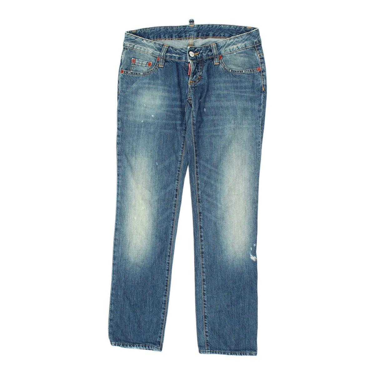 Dsquared2 Womens Low Rise Distressed Blue Jeans Vintage Designer Denim VTG Graphic Tee – Soft Feel · Must-Have Style