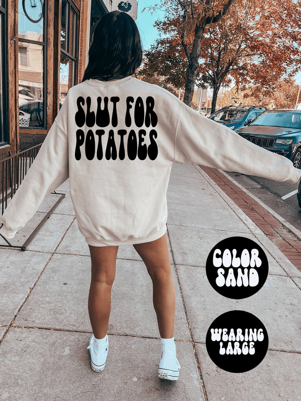 Potato BACK PRINT Sweatshirt Gifts Crewneck Funny Sweater Shirt Jumper Men Women Him Her Sweatshirt – Premium Graphic · Perfect For Daily Wear