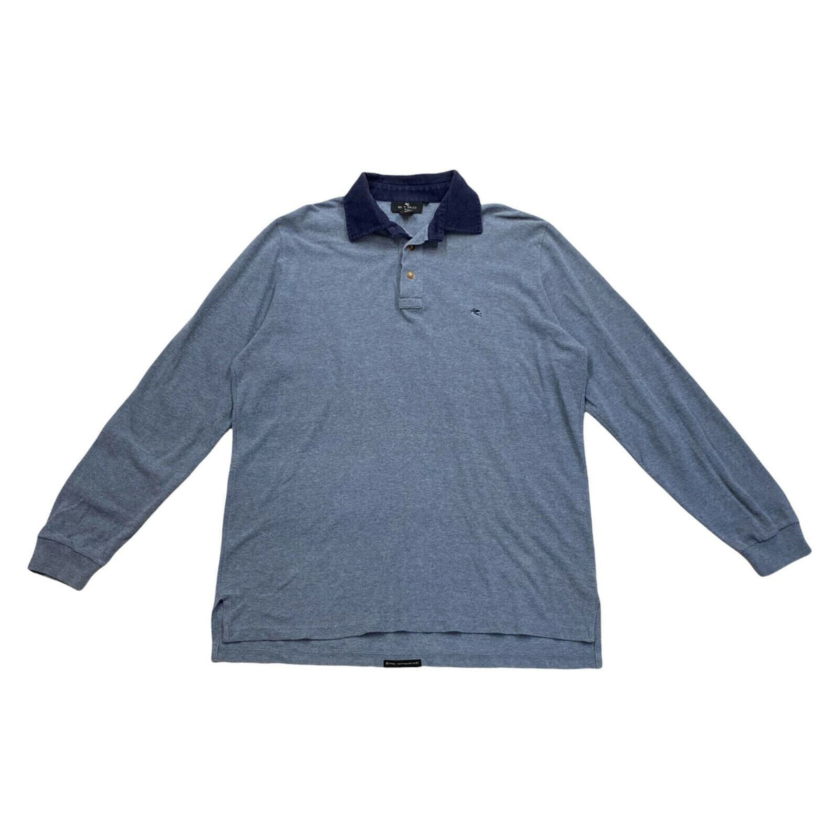 Etro Long Sleeve Polo Shirt Vintage High End Designer Top Blue Large VTG Graphic Tee – Easygoing Wear · Must-Have Style