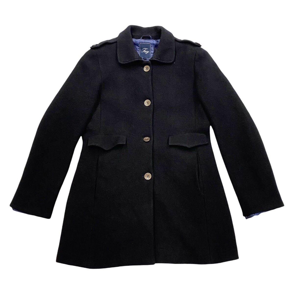 Fay Women39s Mid Length Wool Coat Vintage High End Designer Black Jacket VTG Graphic Tee – Bold Style · Perfect For Daily Wear