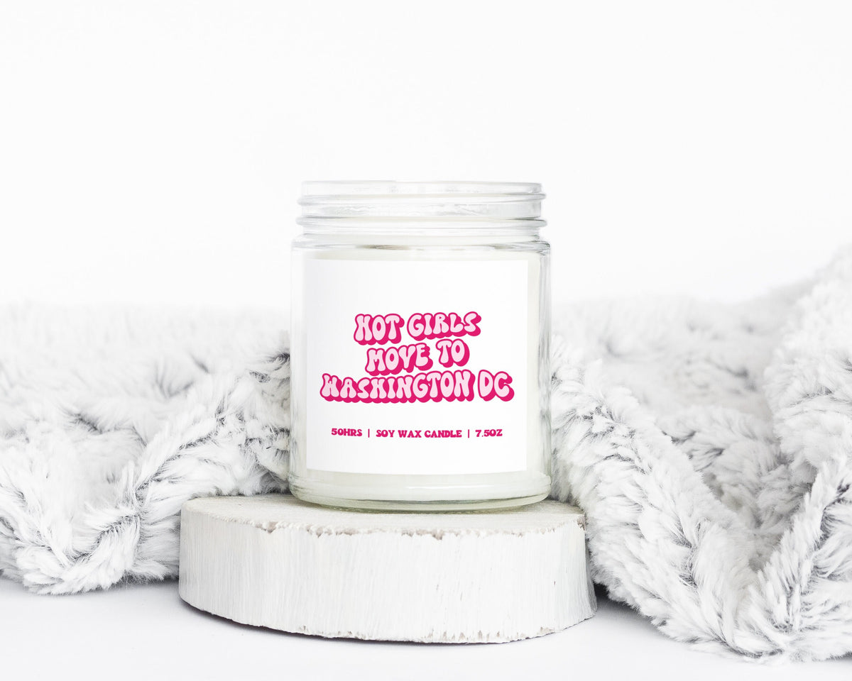 Washington DC Moving Away Gifts Funny Candle Housewarming Soy Wax Scented Decor Graphic Tee – Soft Feel · High-Quality Print