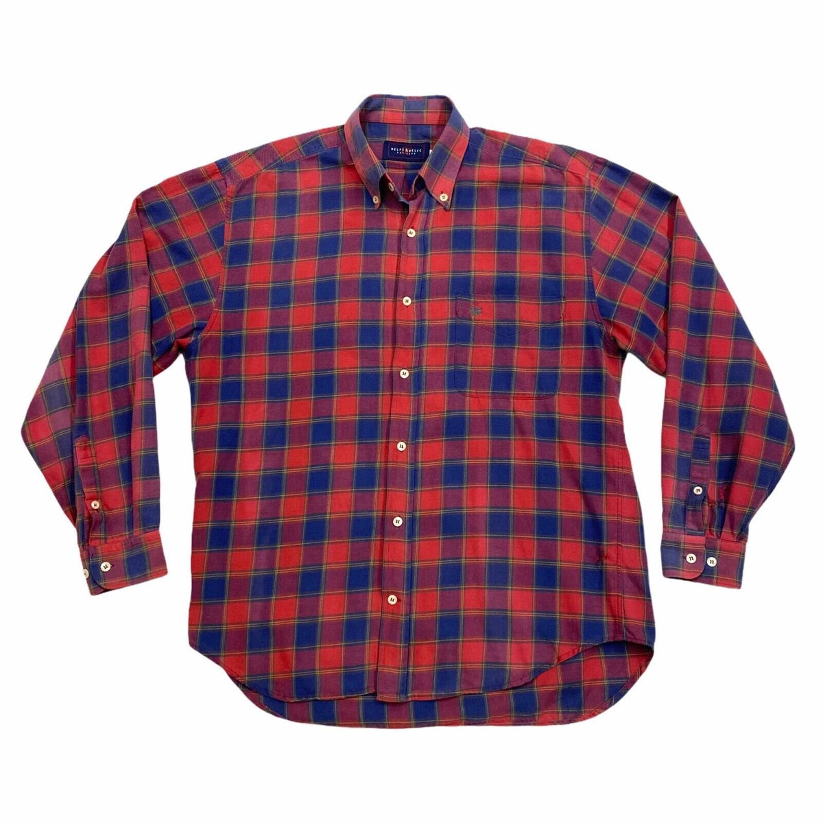 Belfe Belfe Plaid Button Down Shirt Vintage High End Designer Tartan Red VTG Graphic Tee – Premium Graphic · Perfect For Daily Wear