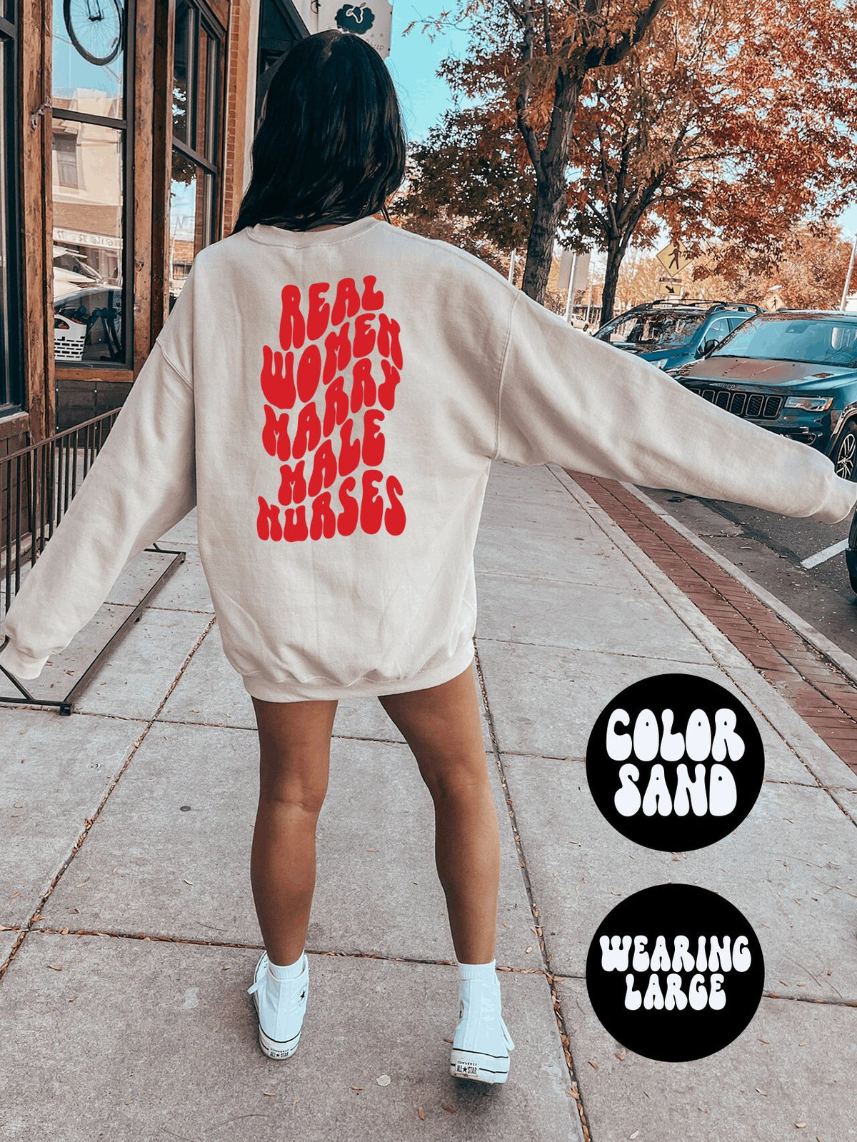 Male Nurse Wife Husband BACK PRINT Sweatshirt Gifts Crewneck Funny Sweater Shirt Jumper Men Women Him Her Sweatshirt – Warm & Stylish · Top Pick For Any Outfit