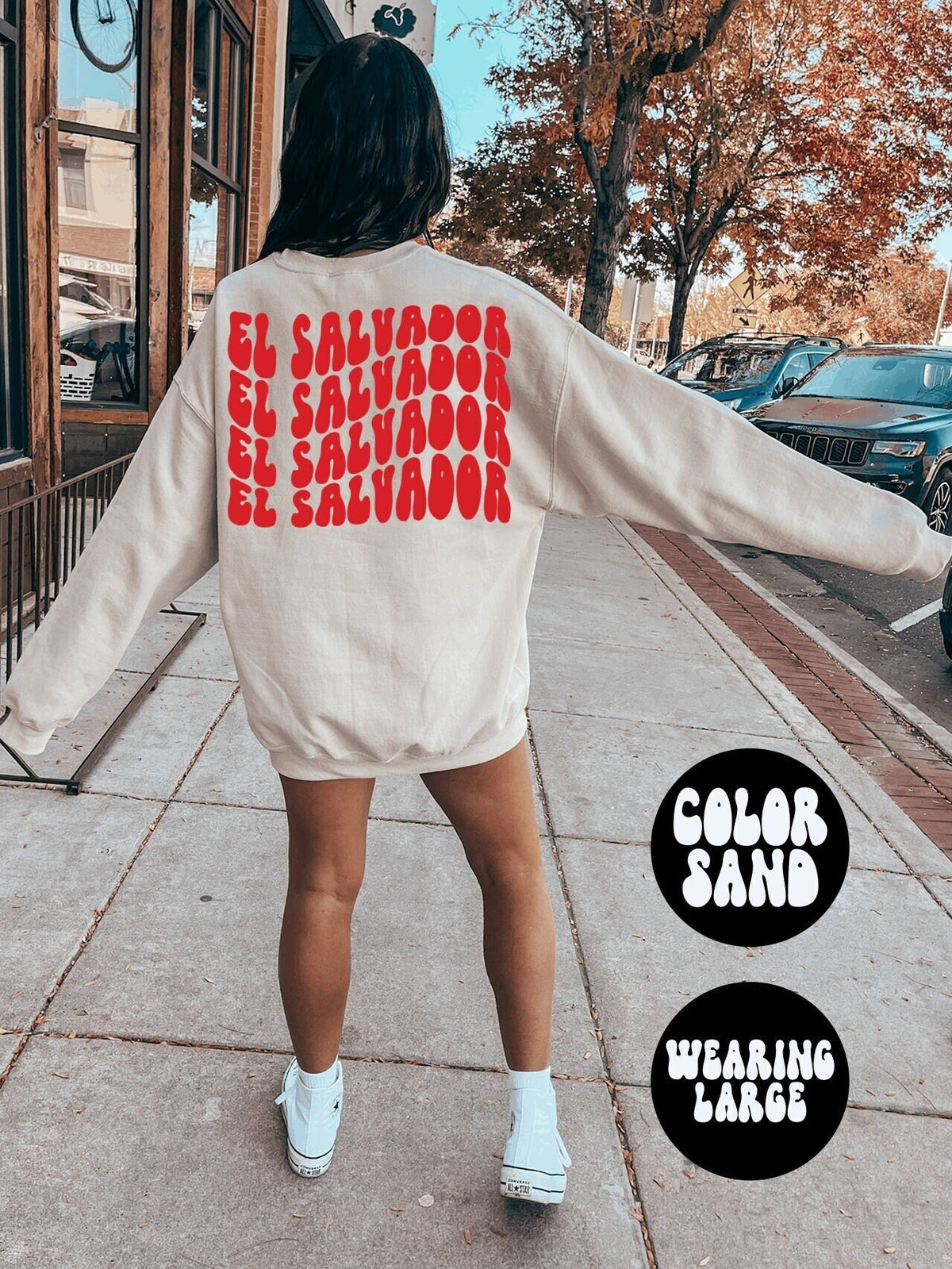 El Salvador BACK PRINT Sweatshirt Gifts Crewneck Funny Sweater Shirt Jumper Men Women Him Her Sweatshirt – Feel-Good Design · High-Quality Print