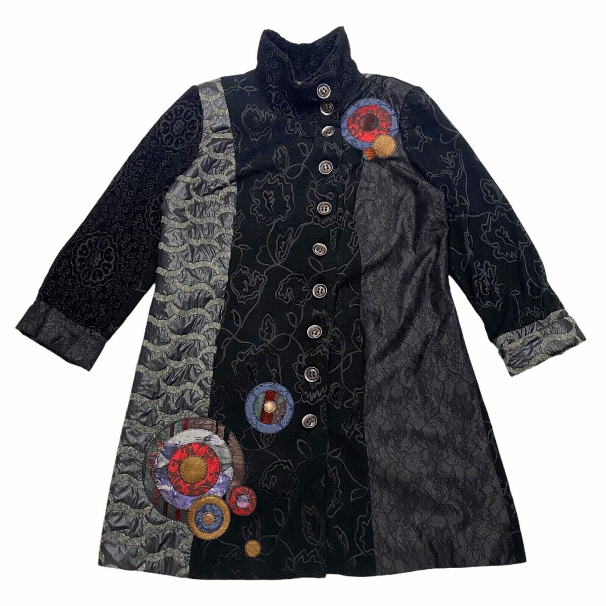 Open End Women39s Patterned Overcoat Vintage High End Designer Black VTG Graphic Tee – Warm & Stylish · Trending Graphic Apparel