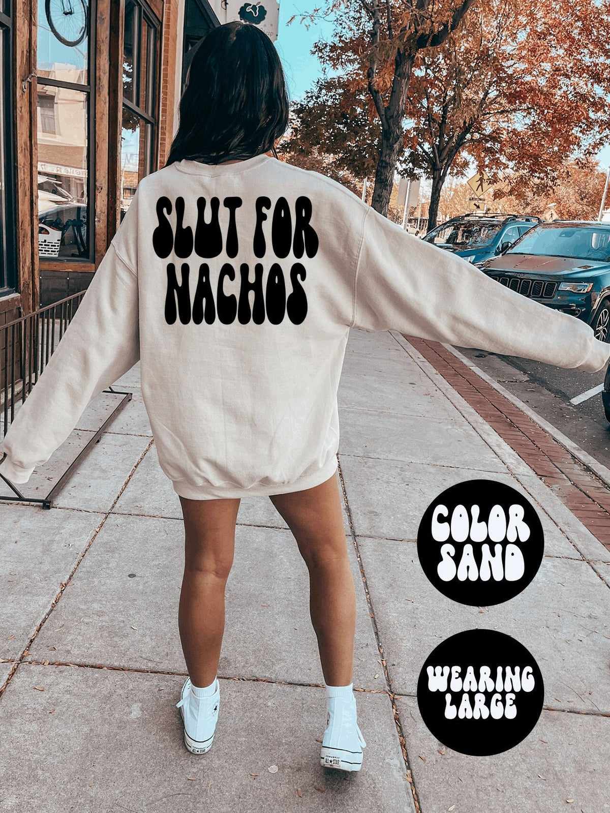 Nachos BACK PRINT Sweatshirt Gifts Crewneck Funny Sweater Shirt Jumper Men Women Him Her Sweatshirt – Easygoing Wear · Trending Graphic Apparel