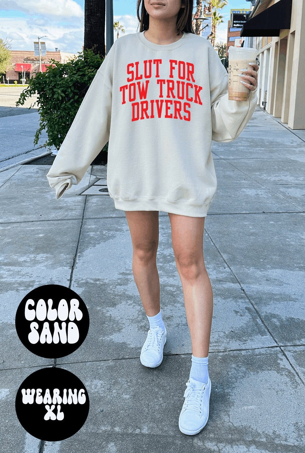 Tow Truck Driver Wife Girlfriend Sweatshirt Gifts Crewneck Funny Sweater Shirt Jumper Men Women Him Her Sweatshirt – Feel-Good Design · Perfect For Daily Wear