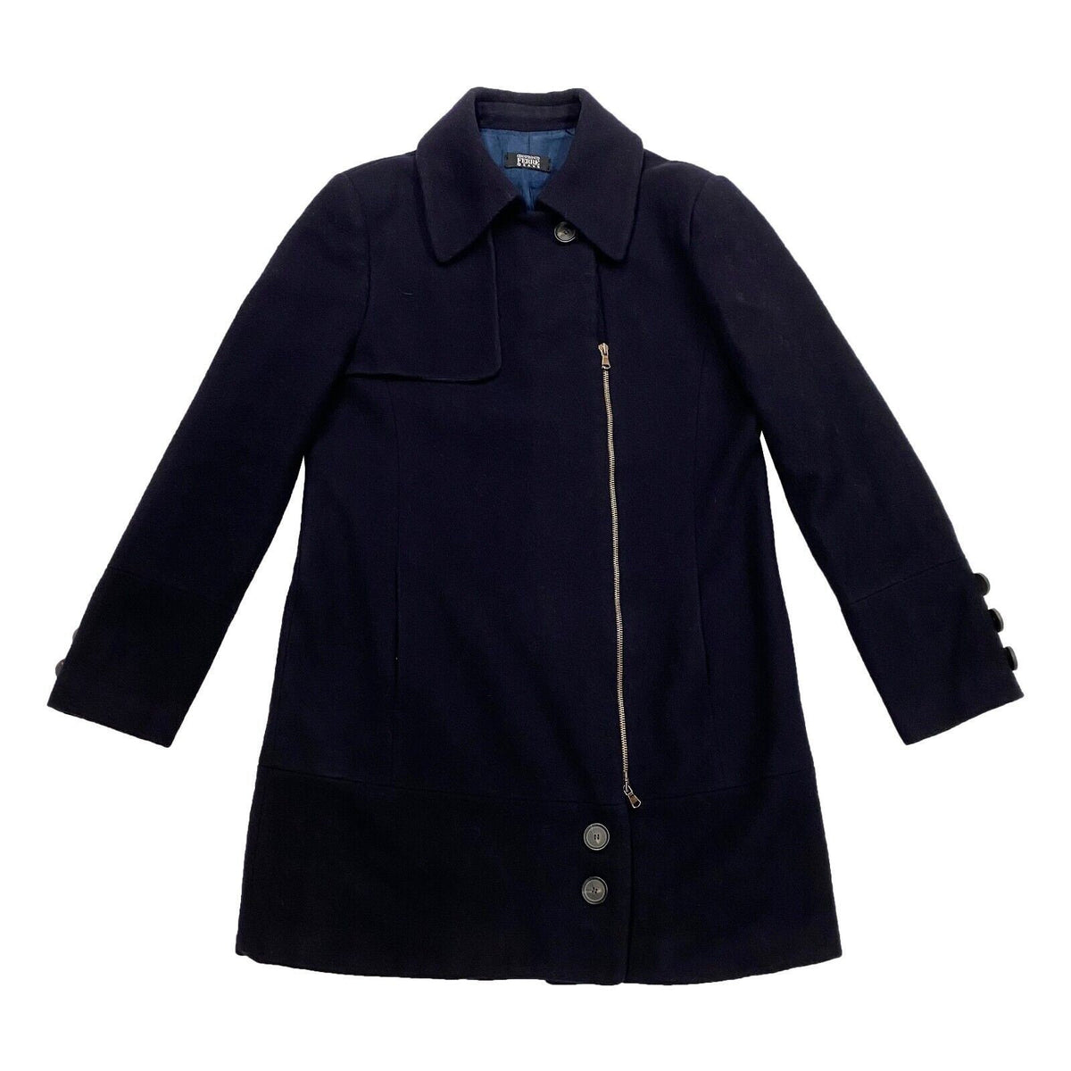 Gianfracno Ferre Women39s Wool Zip Coat Jacket Vintage Designer Navy Blue VTG Graphic Tee – Premium Graphic · Must-Have Style
