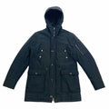 Woolrich Penn Rich Quilted Hoodie Coat Vintage High End Designer Navy Blue VTG Hoodie – Premium Graphic · High-Quality Print