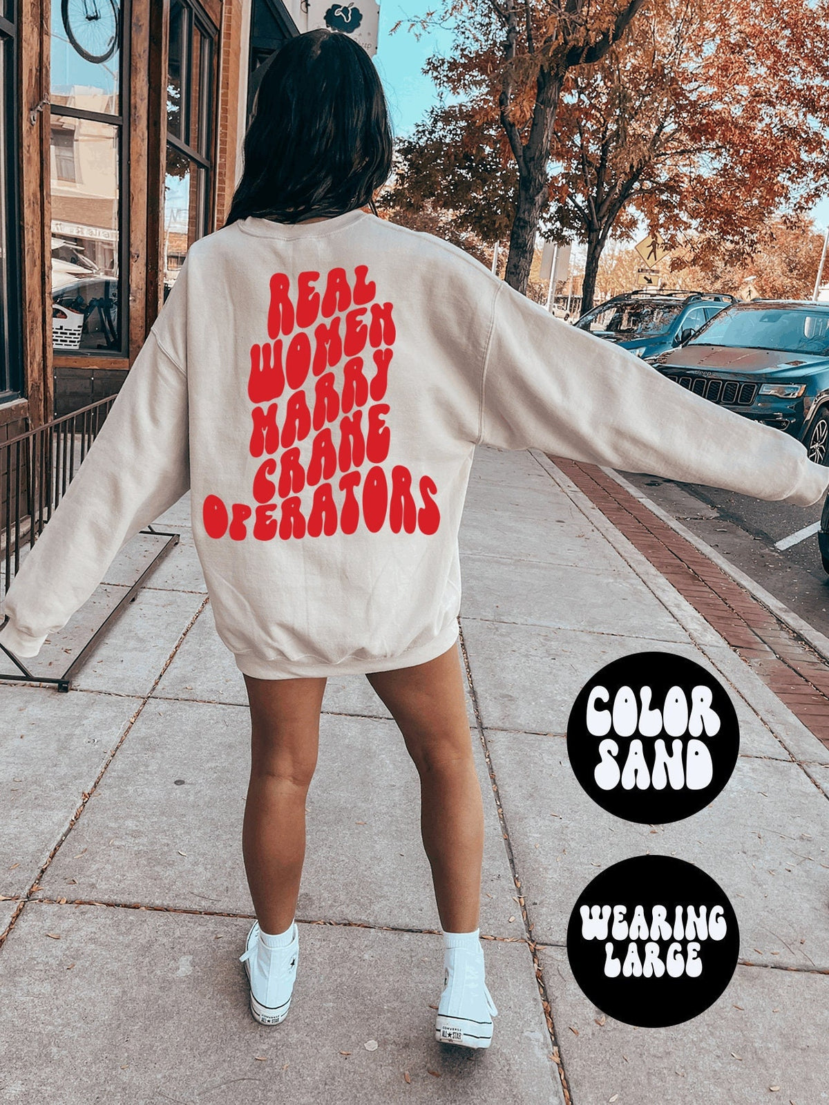 Crane Operator Wife Husband BACK PRINT Sweatshirt Gifts Crewneck Funny Sweater Shirt Jumper Men Women Him Her Sweatshirt – Premium Graphic · Must-Have Style