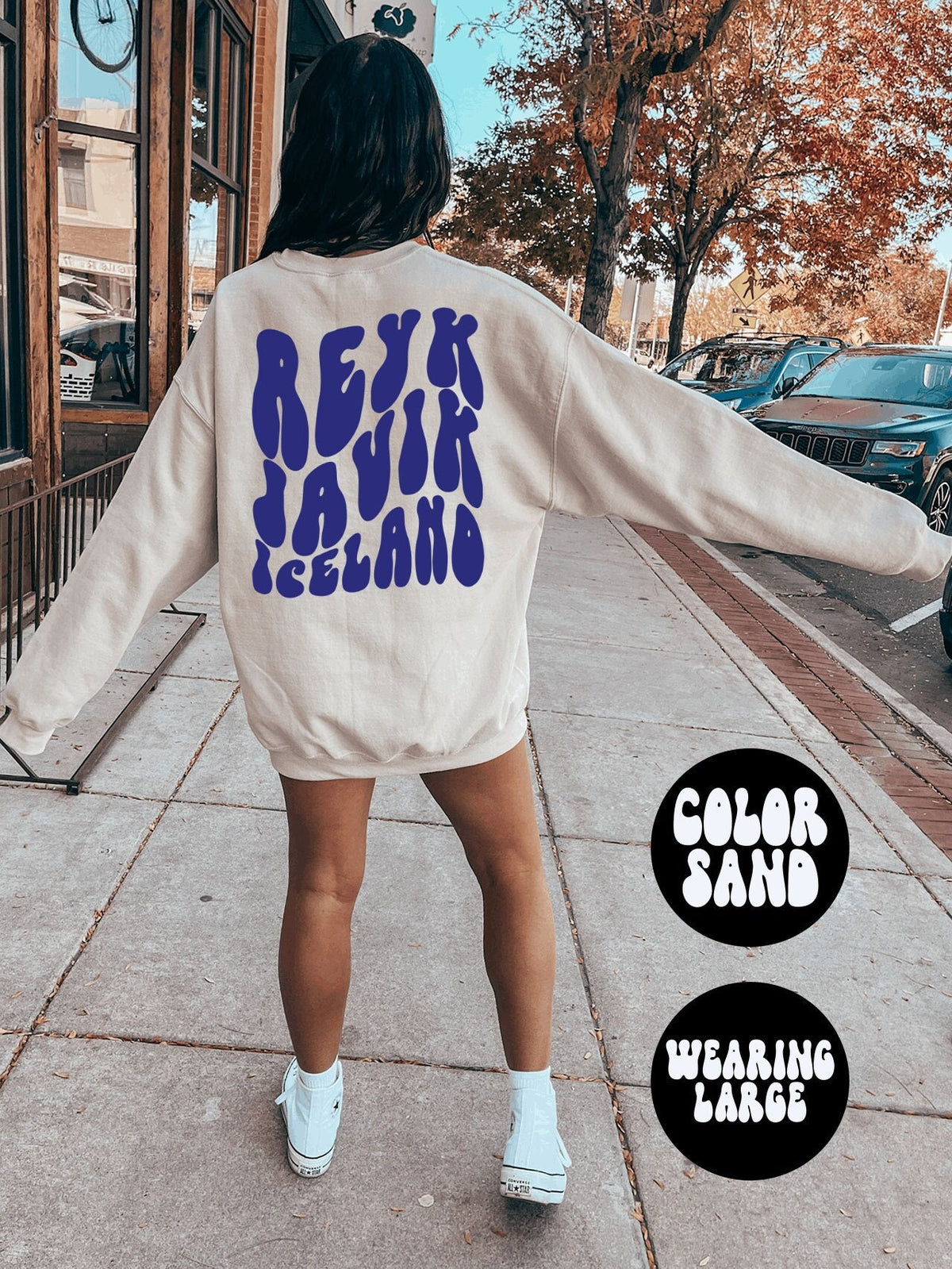 Reykjavik Iceland BACK PRINT Sweatshirt Gifts Crewneck Funny Sweater Shirt Jumper Men Women Him Her Sweatshirt – Soft Feel · Perfect For Daily Wear