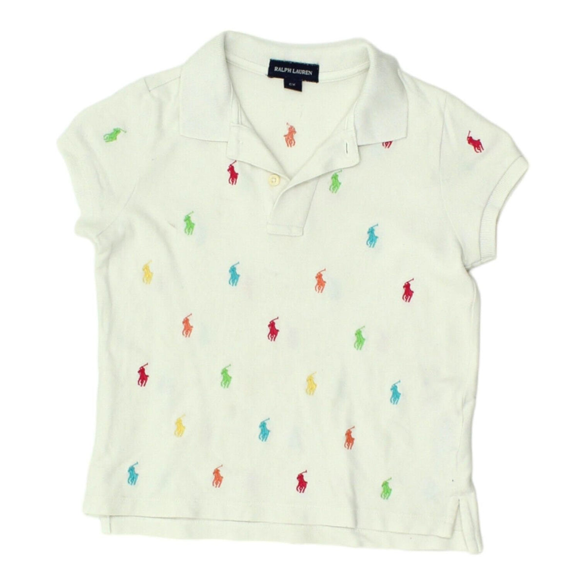 Ralph Lauren Girls White Polo Shirt Vintage Luxury High End Designer Kids VTG Graphic Tee – Soft Feel · High-Quality Print