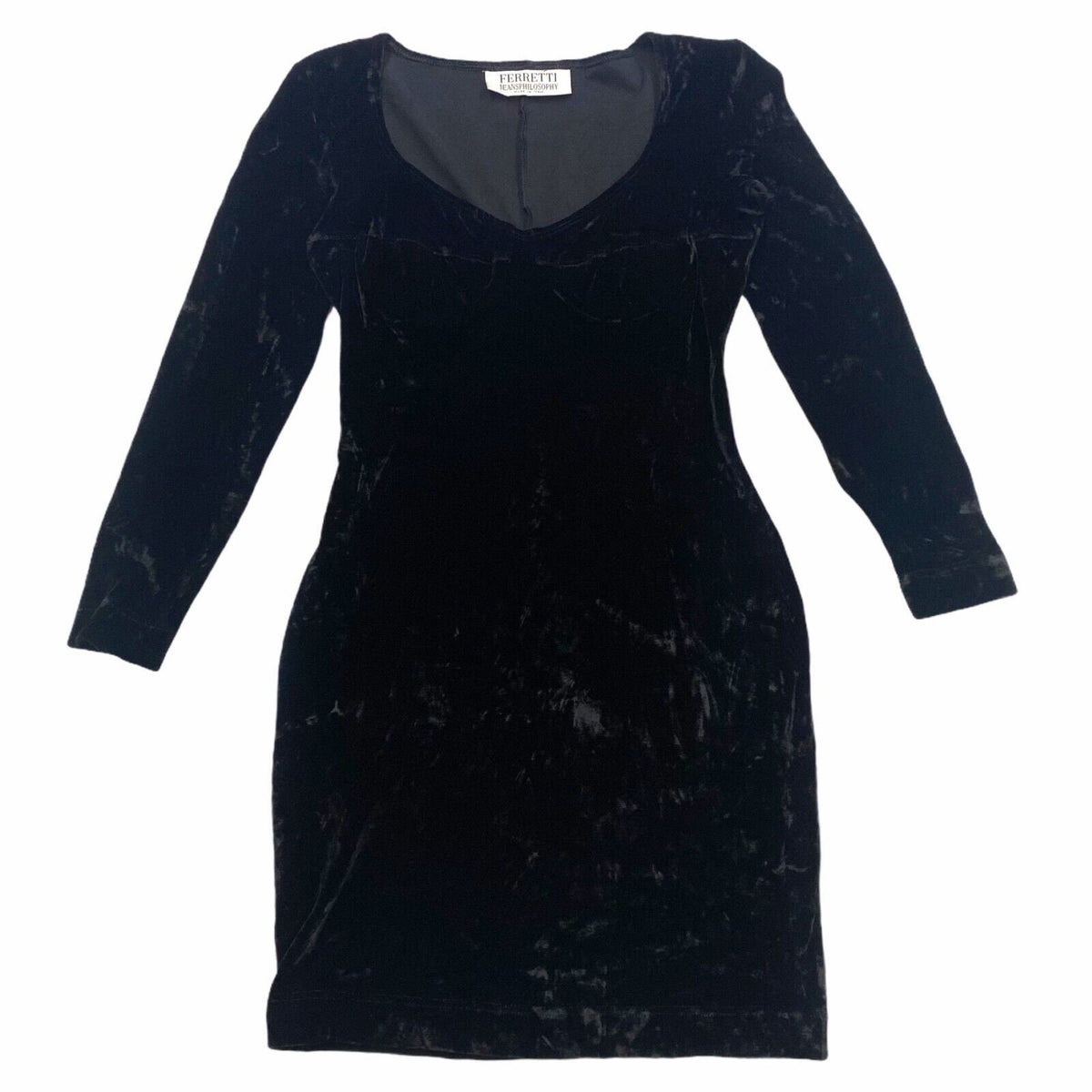 Ferretti Jeans Philosophy Velvet Bodycon Dress Vintage Luxury Designer Black Graphic Tee – Soft Feel · Top Pick For Any Outfit