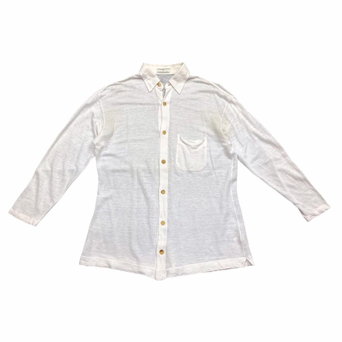 Ermenegildo Zegna Lightweight Mesh Flax Shirt Vintage Designer White VTG Graphic Tee – Everyday Comfort · Must-Have Style