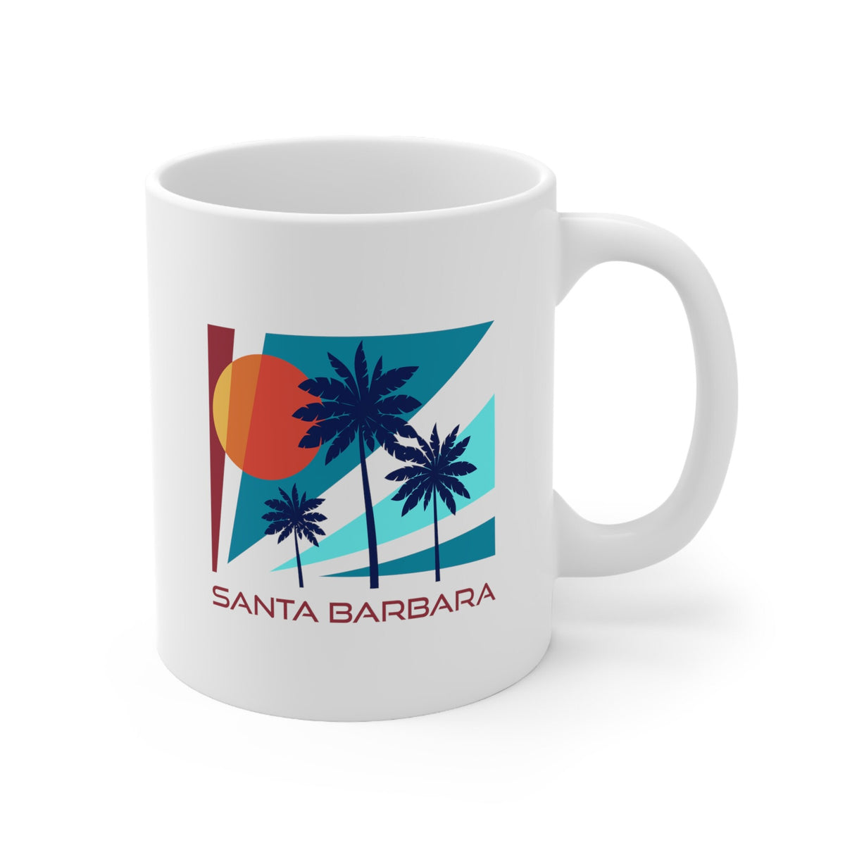 Santa Barbara California Mug Retro 11oz Ceramic Santa Barbara Mug Personalization Available Graphic Tee – Premium Graphic · High-Quality Print