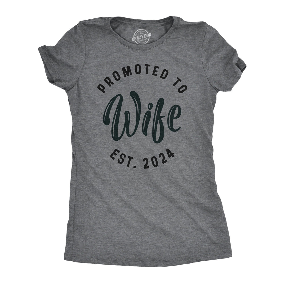 Promoted To Wife Est 2024 Just Married Shirt Women Wife Gifts Bridal Holiday Honeymoon Shirt For Bride Joke Quote Marriage Shirt Girls Graphic Tee – Aesthetic Look · Perfect For Daily Wear