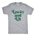 Lucky and Lit Tshirt Men Funny St Patrick Day Shirt Party Shirts Men Ireland Shirts Clover Shenanigans Shamrock Shirt Getting Lit Graphic Tee – Feel-Good Design · Great Gift For Fans