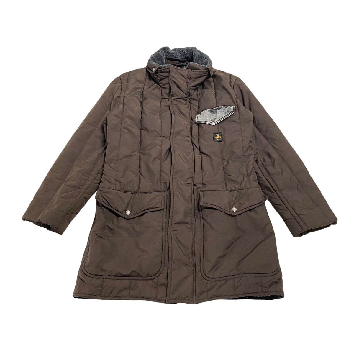 RefrigiWear Long Quilted Winter Coat Vintage High End Designer Padded Brown Graphic Tee – Cozy Vibes · Top Pick For Any Outfit