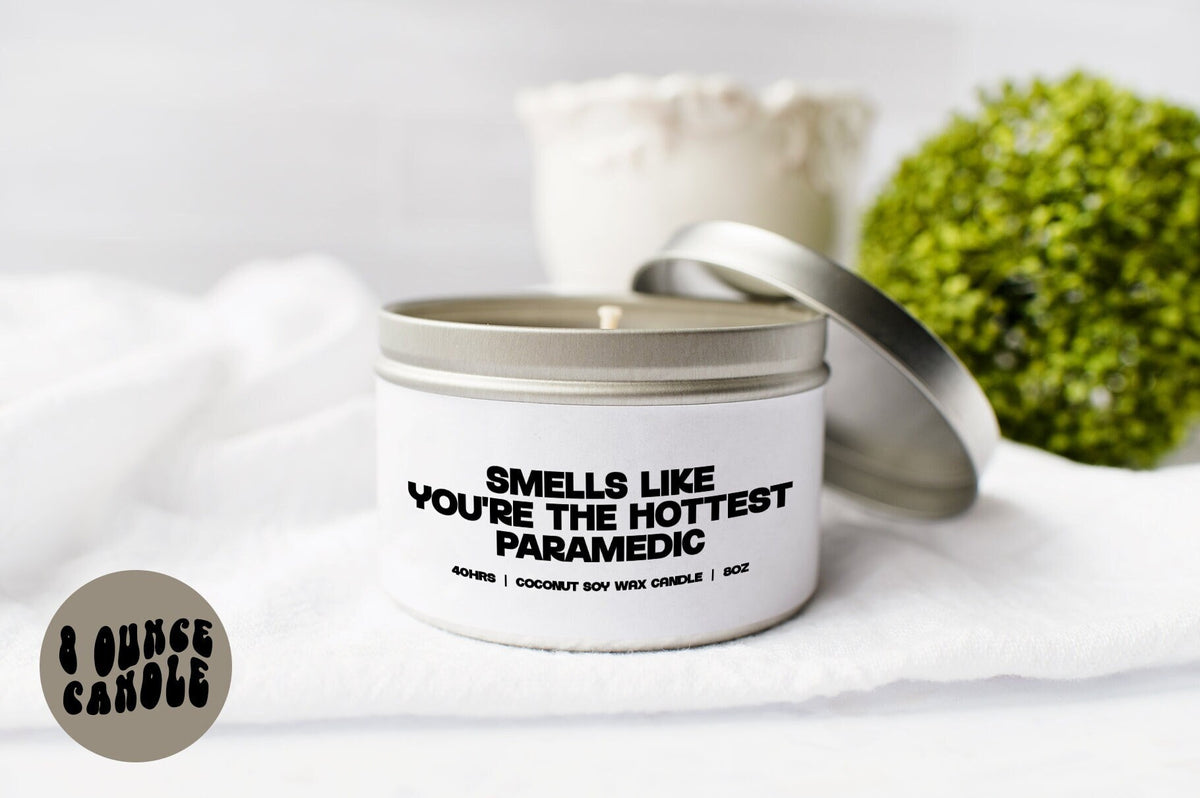 Paramedic Graduation Candle Gifts Tin Coconut Soy Wax Scented Aromatherapy Vanilla Coffee Home Office Decor Graphic Tee – Aesthetic Look · Trending Graphic Apparel