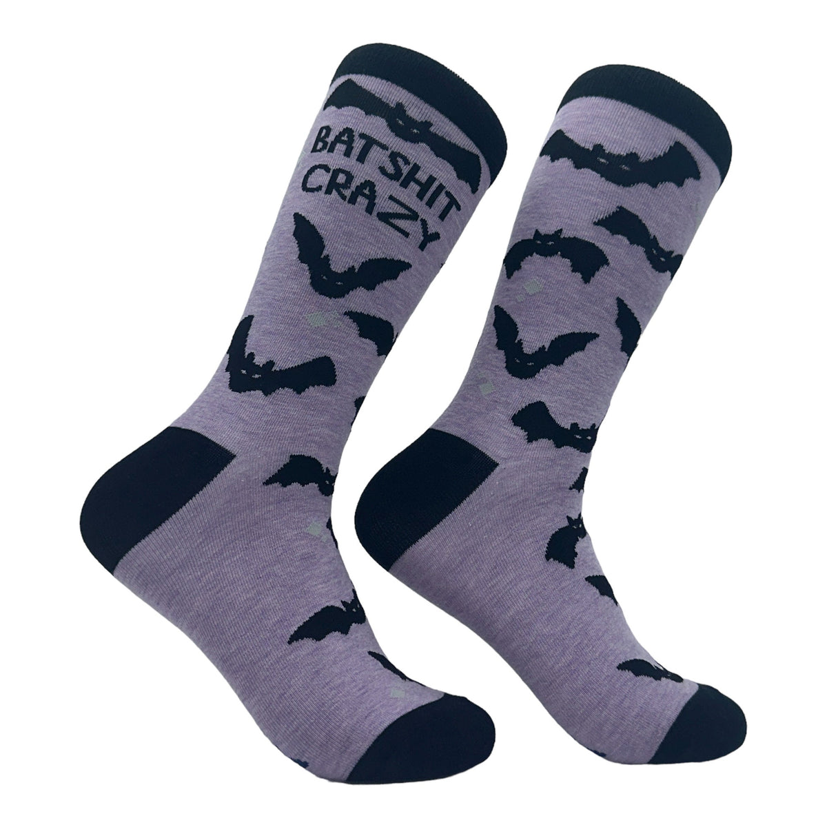 Bat Shit Crazy Halloween Socks Funny Womens Witch Socks Funky Socks Bat Socks Broomstick Socks Drinking Socks Crazy Socks Graphic Tee – Warm & Stylish · Must-Have Style