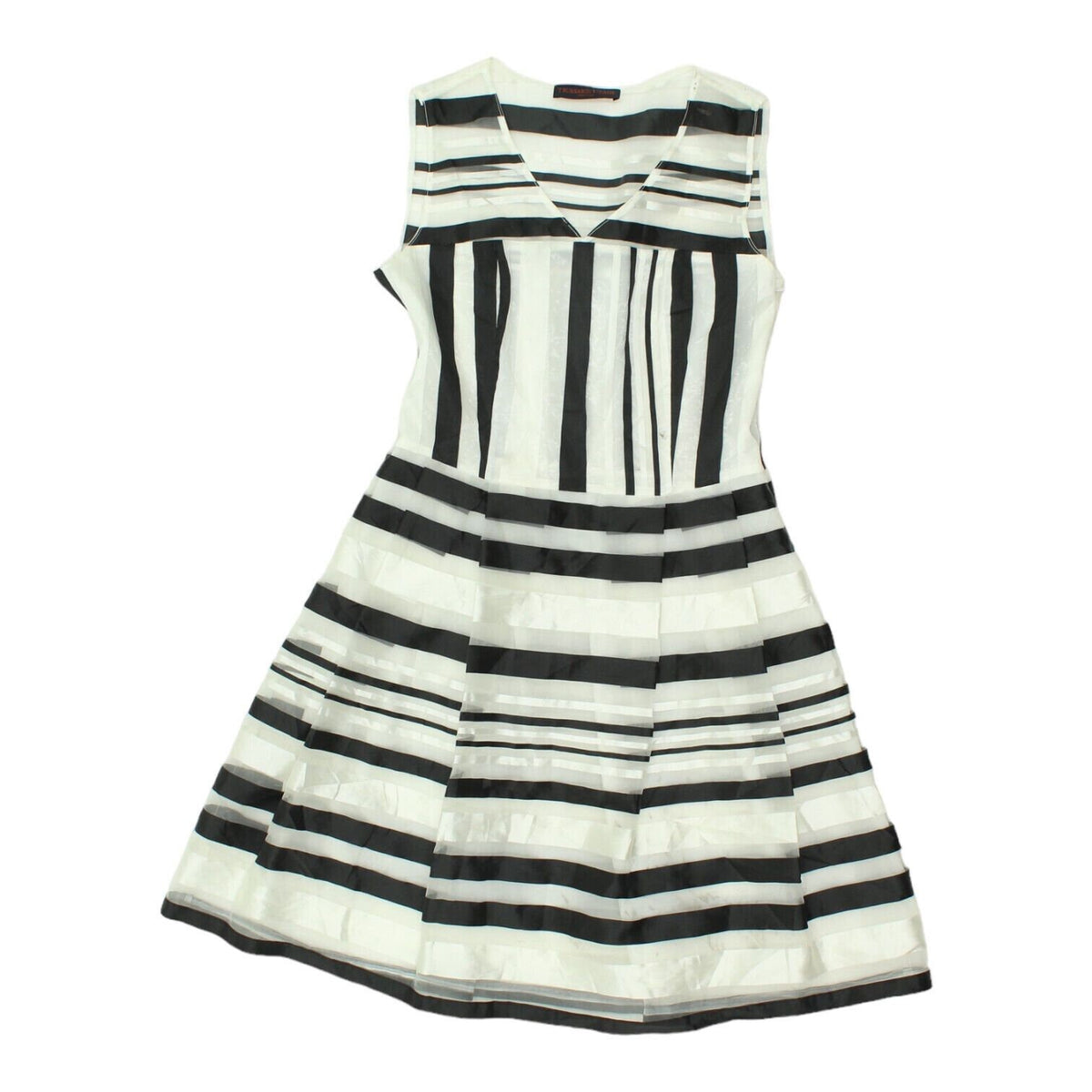 Trussardi Jeans Womens Black White Sleeveless Mesh Dress Vintage Designer VTG Graphic Tee – Aesthetic Look · High-Quality Print