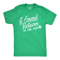 If Found Return To The Pub St Patrick39s Mens Shirt Shamrock Shirt Beer Mug Shirt Clover Shirt Funny Shirts Drinking Shirt Beer Graphic Tee – Soft Feel · Top Pick For Any Outfit