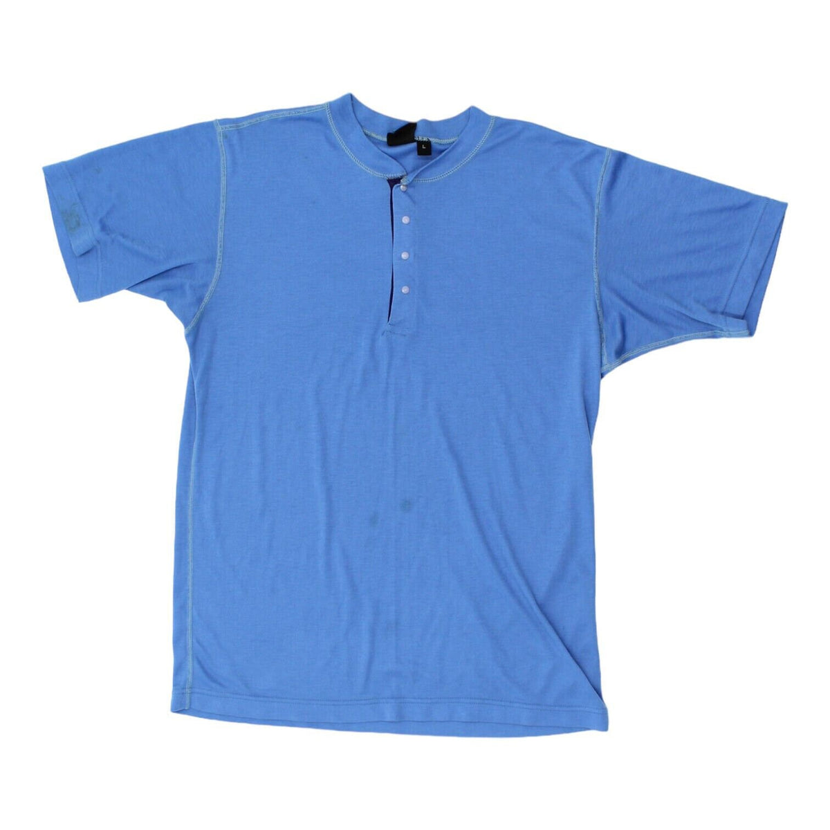 Patagonia Capilene Mens Blue Polyester Popper Tshirt Vintage Activewear VTG Graphic Tee – Aesthetic Look · High-Quality Print