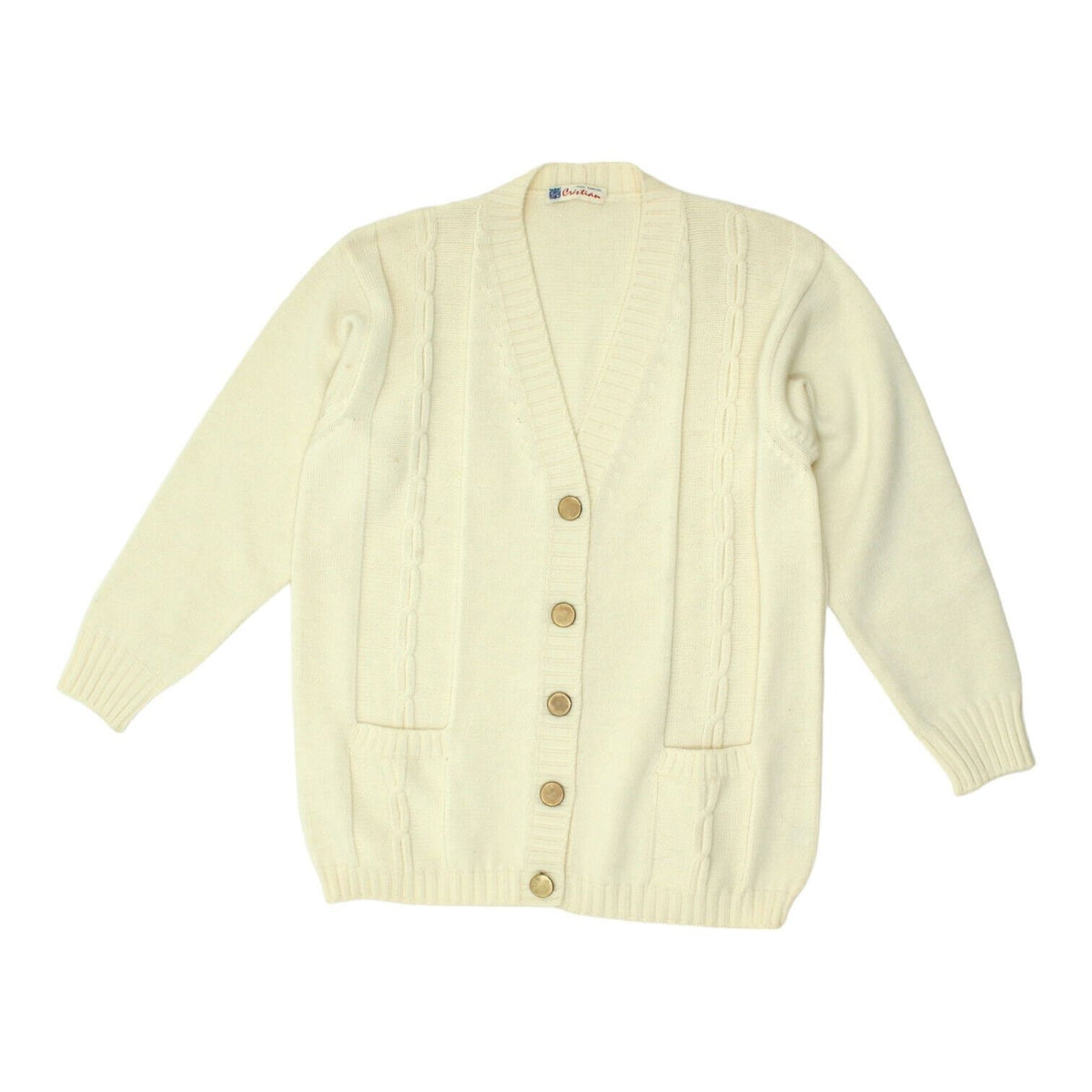 Cristian Womens Off White Wool Knit Cardigan Vintage Designer Sweater VTG Graphic Tee – Soft Feel · Trending Graphic Apparel