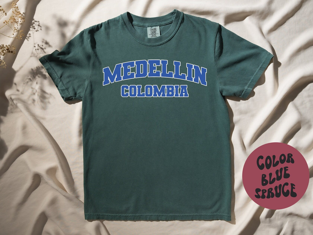 Medellin Colombia Shirt Gifts COMFORT COLORS Tshirt Crew Neck Tee Crewneck Short Sleeve Men Women Graphic Tee – Warm & Stylish · Must-Have Style