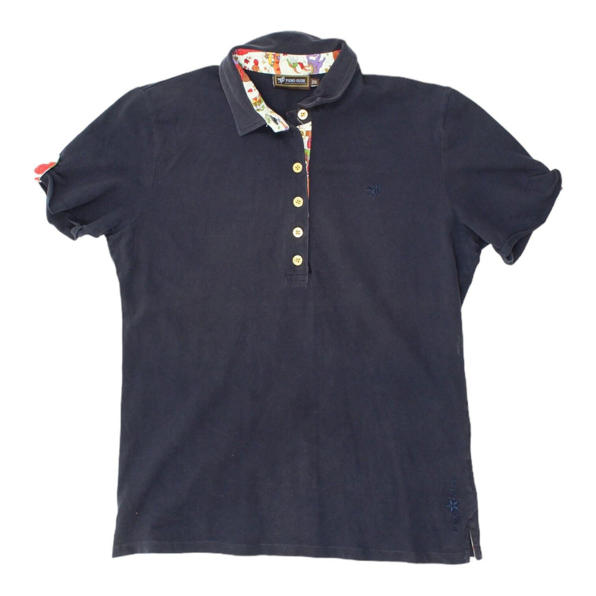 Piero Guidi Womens Navy Collared Polo Shirt Vintage High End Designer VTG Graphic Tee – Everyday Comfort · Perfect For Daily Wear