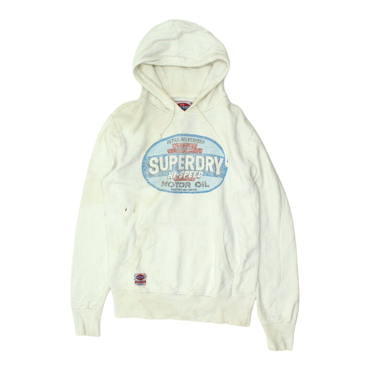 Superdry Motor Oil Mens White Pullover Hoodie Vintage Designer Hoody VTG Hoodie – Cozy Vibes · Must-Have Style